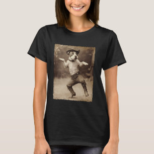 Ein Pitbull-Hund-Cowboy T-Shirt
