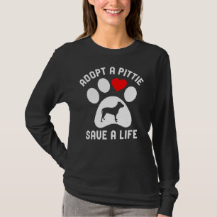 Ein Pittie adoptiere einen Rettungsschlauch Retten T-Shirt