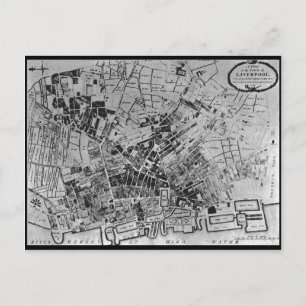 Ein Plan von Liverpool von 1796 Postkarte