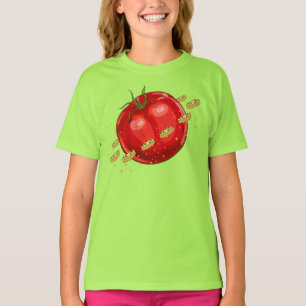 Ein Planet der Tomaten mit Pizzen um ihn herum T-Shirt