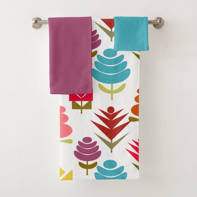 Ein Plethora von Blume Badhandtuch Set (Insitu)