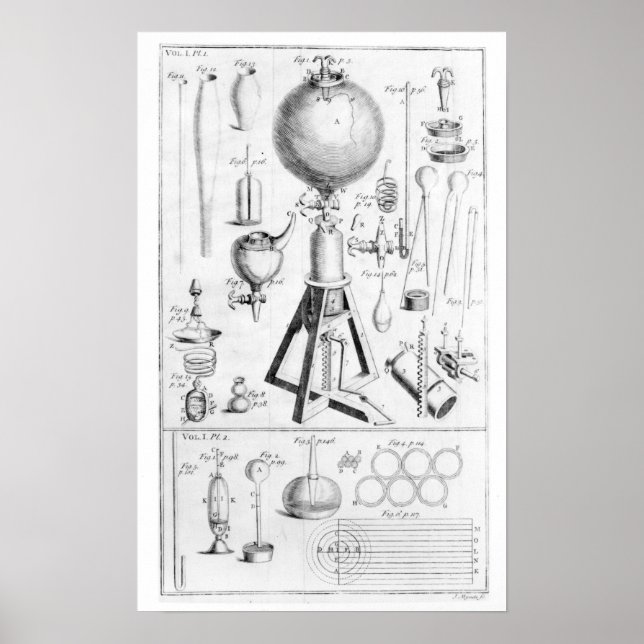 Ein pneumatischer Motor und seine Teile Poster (Vorne)