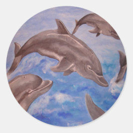 Ein Pod der spielerischen Springdeln Runder Aufkleber