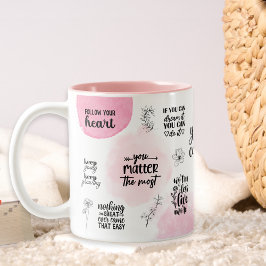 Ein Pokal der Positivität, Affirmations-Tasse Zweifarbige Tasse