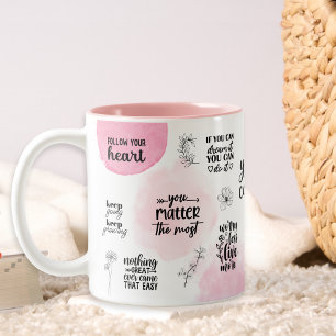 Ein Pokal der Positivität, Affirmations-Tasse Zweifarbige Tasse