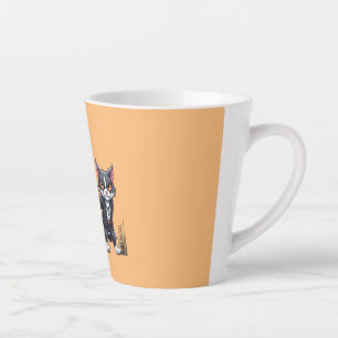 ein Polizeihund und eine gemeine Katze - Spaß Milchtasse