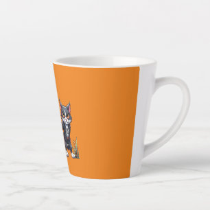 ein Polizeihund und eine gemeine Katze - Spaß Milchtasse