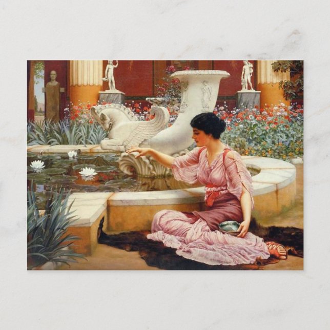 Ein Pompejanischer Garten - Godward Postkarte (Vorderseite)
