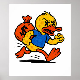 Ein POP-ART-STYLE-DIEB-ENTE-Plakat Poster
