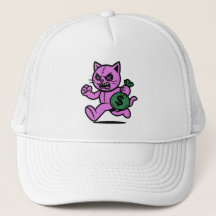 Ein POP-CAT-DIEB Hoodie Denim-Jacke Truckerhut