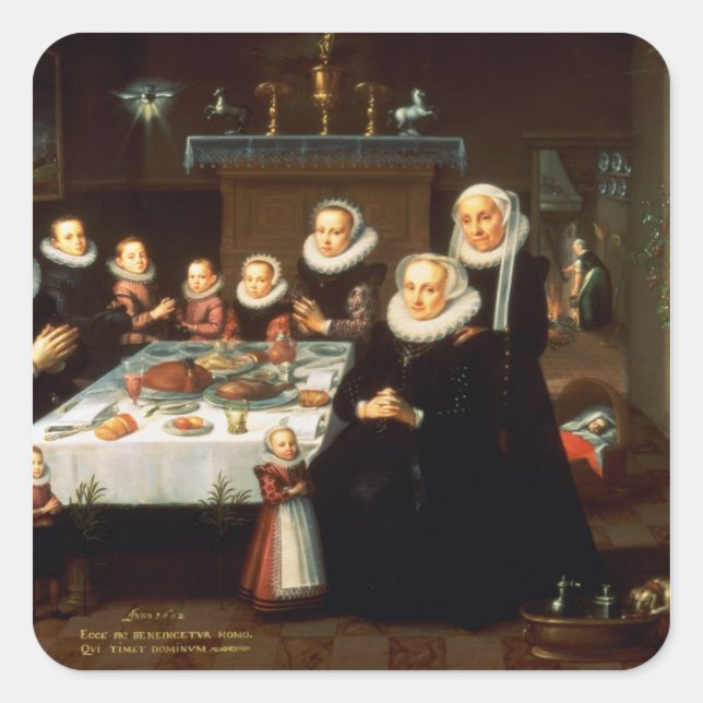 Ein Portrait eines Sprichworts in Familienbesitz Quadratischer Aufkleber (Vorderseite)