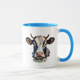 Ein Porträt einer Kuh mit einem ruhigen Blick. Tasse