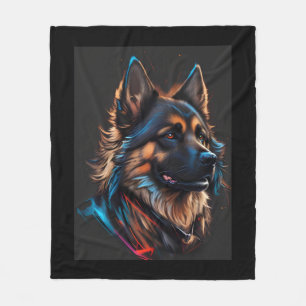 Ein Porträt eines deutschen Schäferhundes Fleecedecke