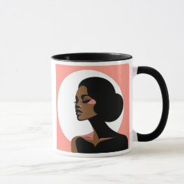 Ein Porträt von Frauen im Minimalstil. Tasse