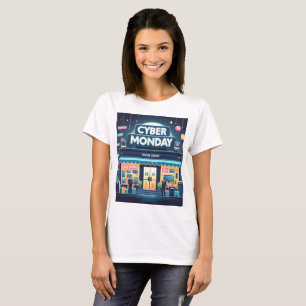 ein Poster eines Ladens namens Cyber Montag T-Shirt