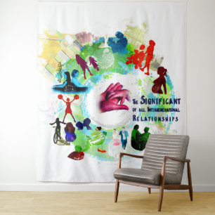 Ein Poster über die Beziehung einer Tochter zur Mu Wandteppich