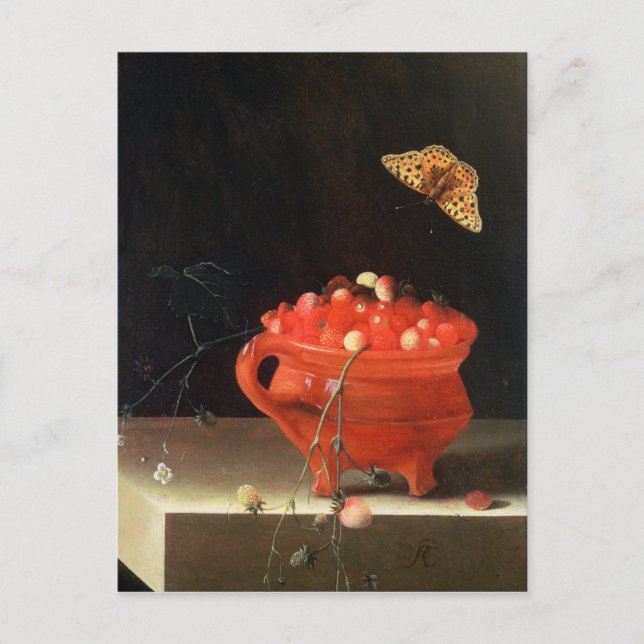 Ein Pot wild lebender Erdbeeren Postkarte (Vorderseite)