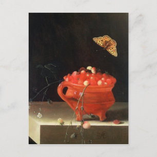 Ein Pot wild lebender Erdbeeren Postkarte