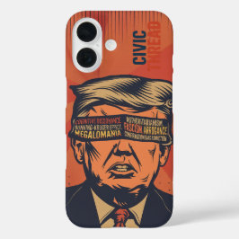 Ein Präsident, der von mentalen Fragen geblendet w iPhone 16 Hülle
