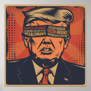 Ein Präsident, der von mentalen Fragen geblendet w Poster