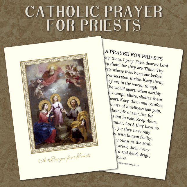 EIN PRAYER FÜR DIE PRIESTEN KATHOLISCHEN RELIGIÖSE PLATZKARTE (Von Creator hochgeladen)