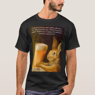 Ein Priester, ein Minster und ein Kaninchen gehen T-Shirt