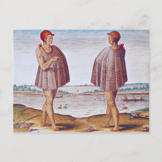 Ein Priester von Secoton in Virginia Postkarte (Vorderseite)