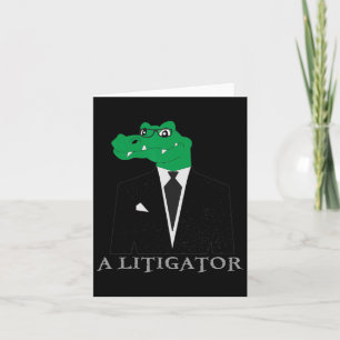 Ein prozessierender Alligator im Anzug Lustiges An Karte