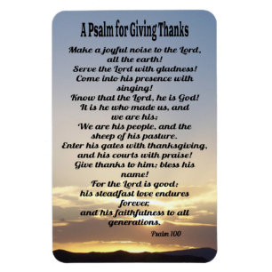Ein Psalm für die Vergabe von Danke-Psalm 100 Magnet