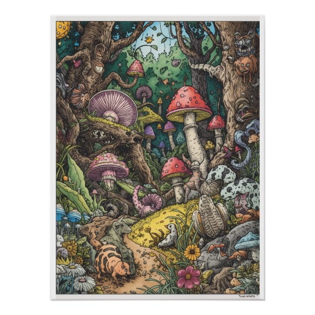 Ein psychedelisches Waldposter Poster (Vorderseite)