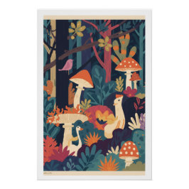 Ein psychedelisches Waldposter Poster