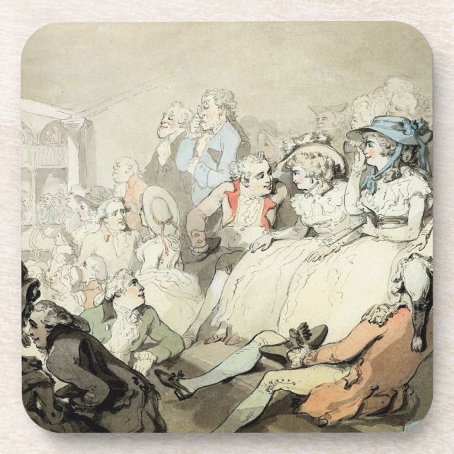 Ein Publikum, das ein Spiel, c.1785 aufpasst Untersetzer (Vorderseite)