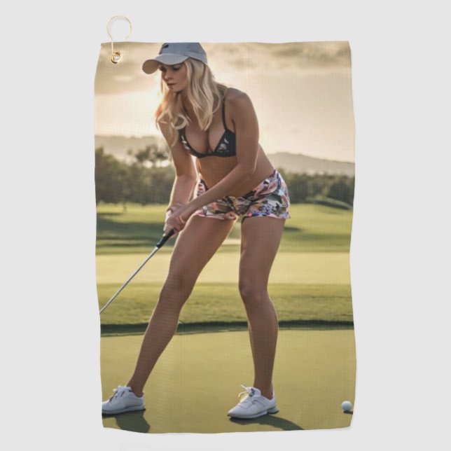 Ein Putt hochhalten Golfhandtuch (Vorderseite)