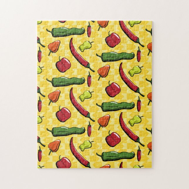 Ein Puzzle für Chili-Paprikaschoten (Vertikal)