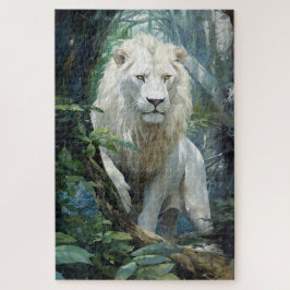 Ein Puzzle mit weißem Löwen