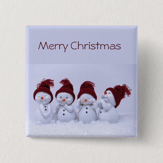 Ein Quartett der Schneemänner Button (Vorderseite)