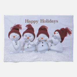 Ein Quartett der Schneemänner Geschirrtuch