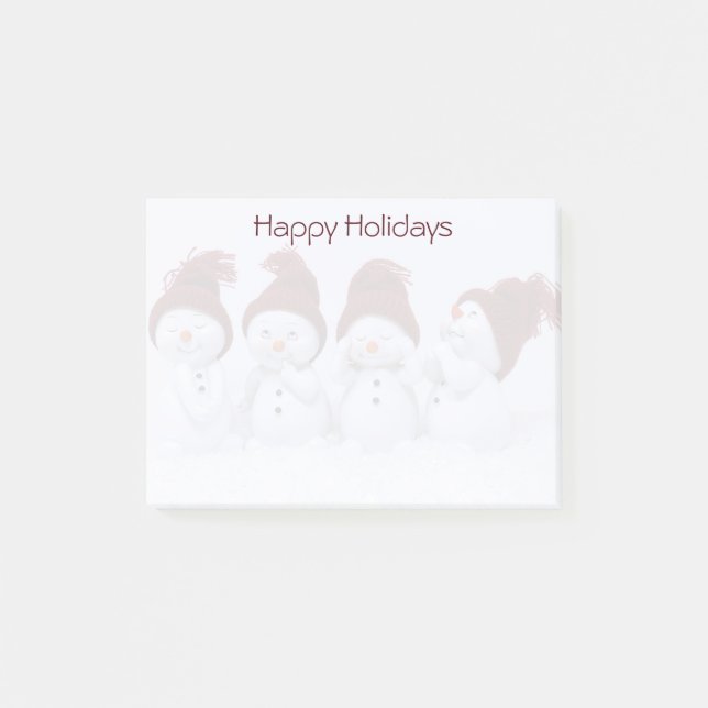 Ein Quartett der Schneemänner Post-it Klebezettel (Vorderseite)