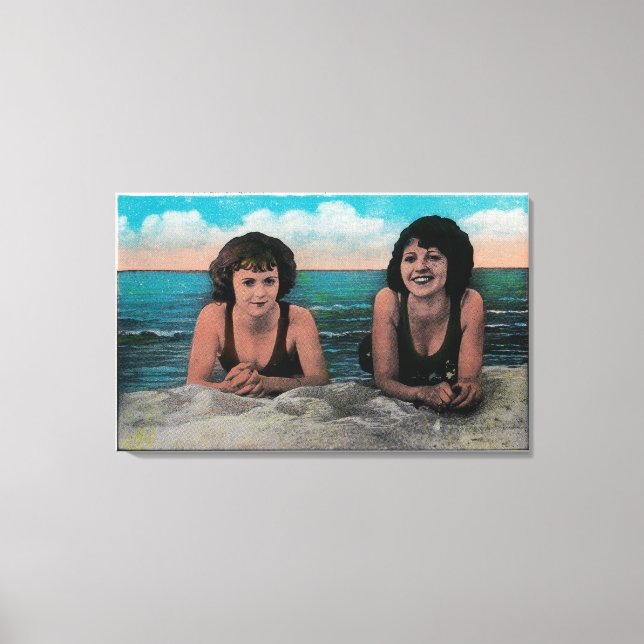 Ein Queens-Paar am Strand, Ocean Park Leinwanddruck (Vorderseite)
