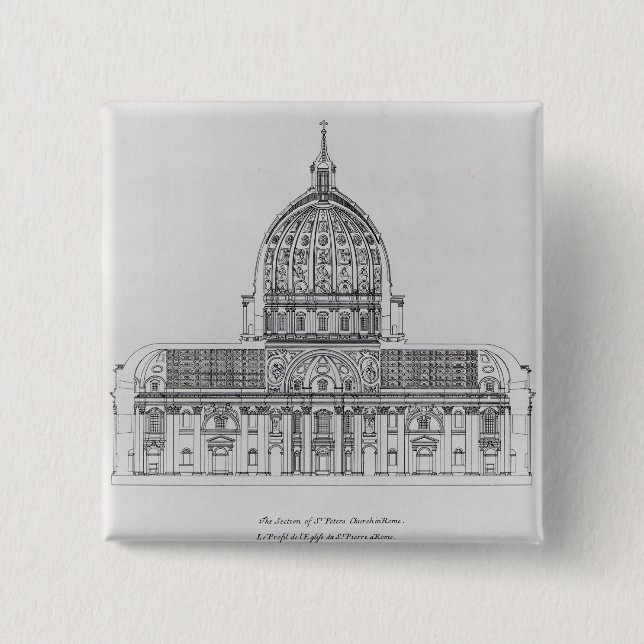 Ein Querschnitt von St Peter, Rom Button (Vorderseite)
