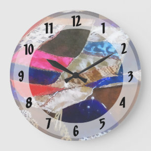 Ein Quilt machen Große Wanduhr
