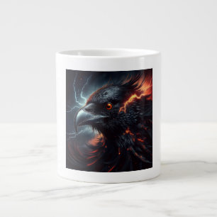 Ein Rabe ist von stürmischen Himmeln mit Blitz umg Jumbo-Tasse