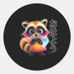 Ein Raccoon-Monster in Japan-Aufkleber Runder Aufkleber