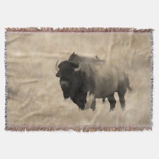 Ein Rad anhalten - Design des Bison-Liebhabers Decke (Vorderseite)