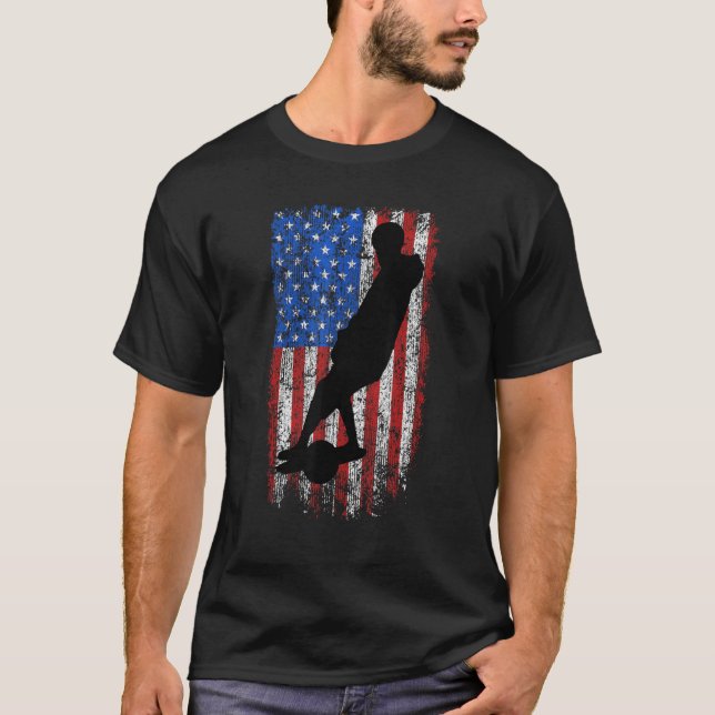 Ein Rad US-Flagge One Wheel Skateboard Float Ameri T-Shirt (Vorderseite)
