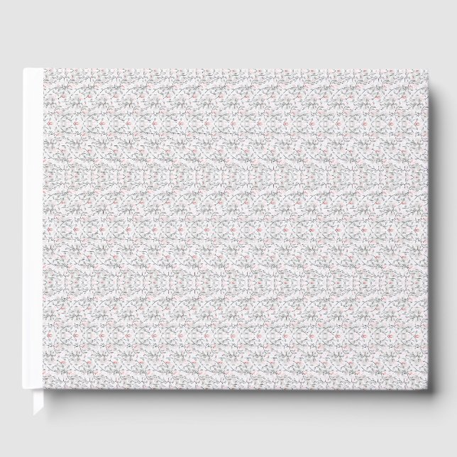 Ein raffiniertes Blumenmotiv in Weiß und Grau, prä Gästebuch (Vorderseite)