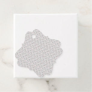 Ein raffiniertes Blumenmotiv in Weiß und Grau, prä Geschenkanhänger
