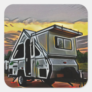 Ein-Rahmen Camper-Aufkleber Quadratischer Aufkleber