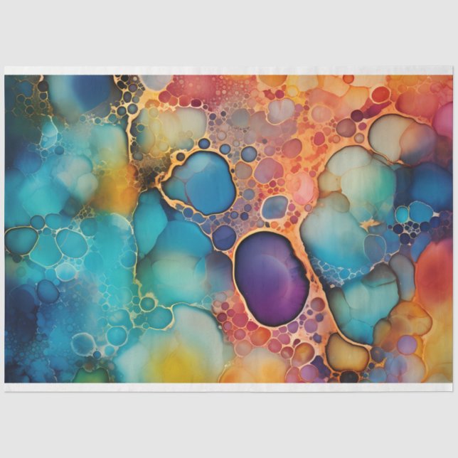 Ein Rainbow Alcohol Ink Series Design 10 Seidenpapier (Vorderseite)