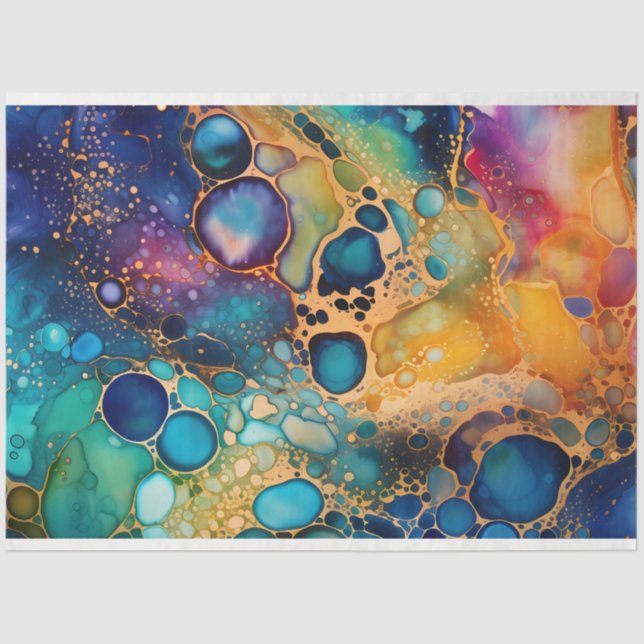 Ein Rainbow Alcohol Ink Series Design 5 Seidenpapier (Vorderseite)